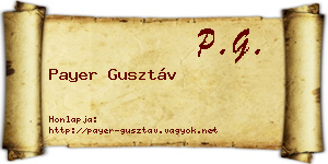 Payer Gusztáv névjegykártya